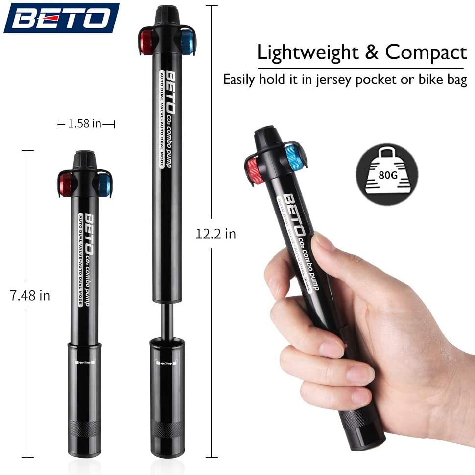 mini bike pump with co2